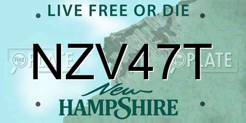 NZV47T New Hampshire License Plate