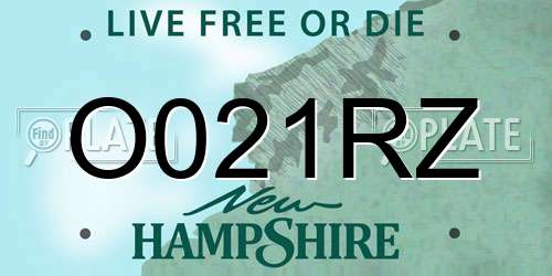 O021RZ New Hampshire License Plate
