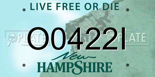 O0422I New Hampshire License Plate