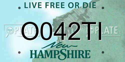O042TI New Hampshire License Plate