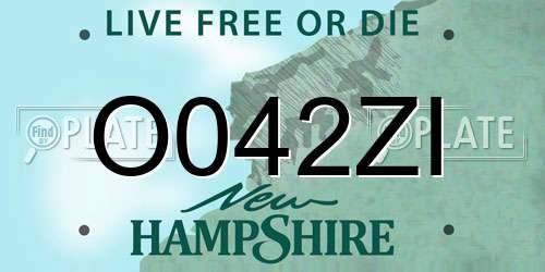 O042ZI New Hampshire License Plate