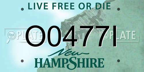 O0477I New Hampshire License Plate