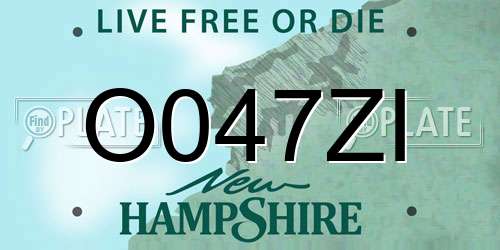 O047ZI New Hampshire License Plate