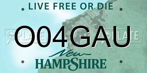 O04GAU New Hampshire License Plate