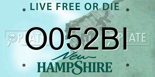 O052BI New Hampshire License Plate