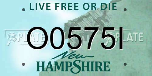 O0575I New Hampshire License Plate