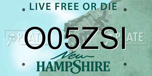 O05ZSI New Hampshire License Plate