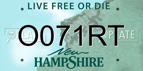 O071RT New Hampshire License Plate