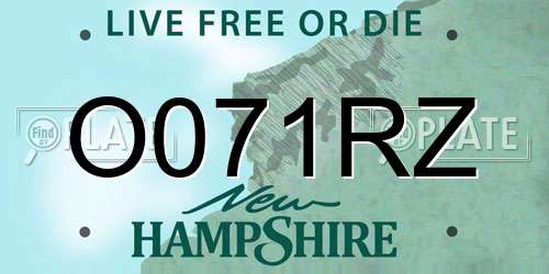 O071RZ New Hampshire License Plate