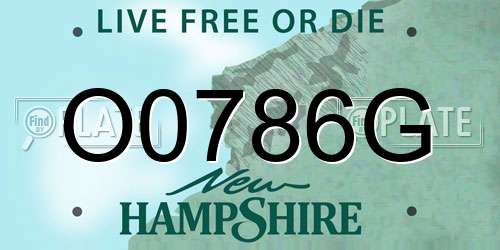 O0786G New Hampshire License Plate