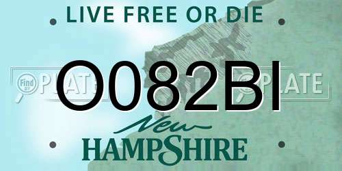 O082BI New Hampshire License Plate
