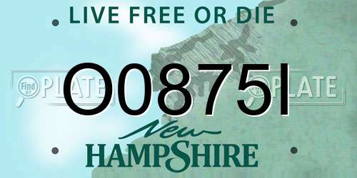 O0875I New Hampshire License Plate