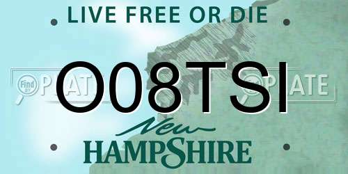 O08TSI New Hampshire License Plate