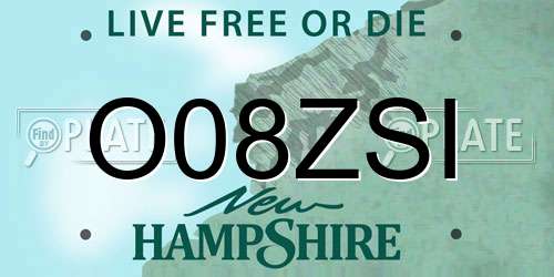 O08ZSI New Hampshire License Plate