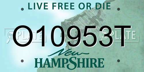 O10953T New Hampshire License Plate