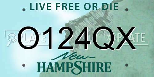 O124QX New Hampshire License Plate