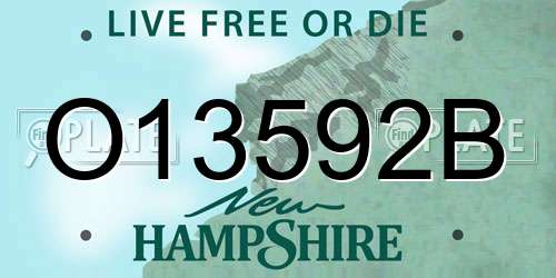O13592B New Hampshire License Plate