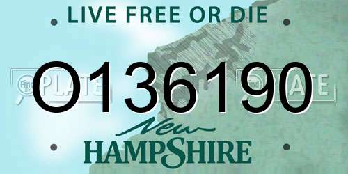 O136190 New Hampshire License Plate