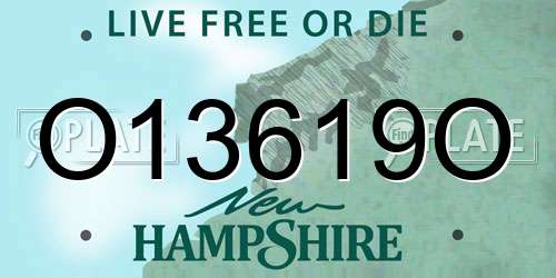 O13619O New Hampshire License Plate