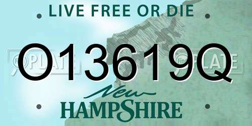 O13619Q New Hampshire License Plate
