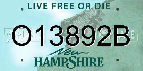 O13892B New Hampshire License Plate