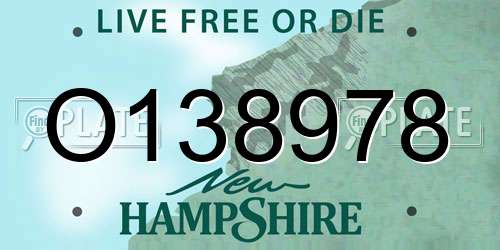 O138978 New Hampshire License Plate