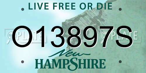 O13897S New Hampshire License Plate