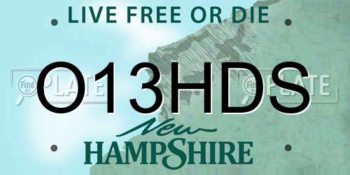 O13HDS New Hampshire License Plate