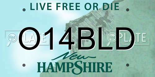 O14BLD New Hampshire License Plate