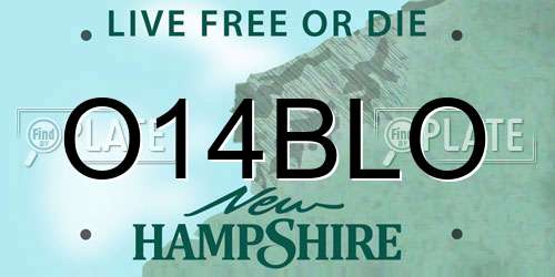 O14BLO New Hampshire License Plate