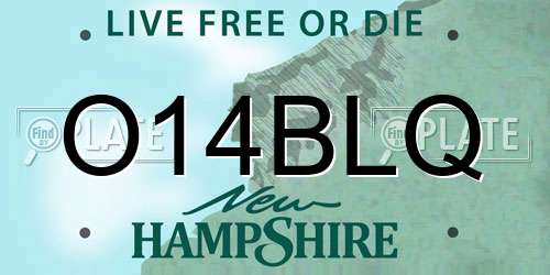 O14BLQ New Hampshire License Plate