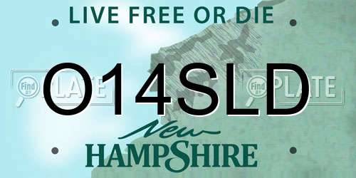 O14SLD New Hampshire License Plate