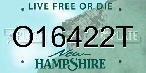 O16422T New Hampshire License Plate