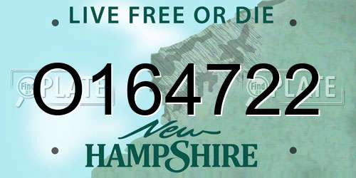 O164722 New Hampshire License Plate