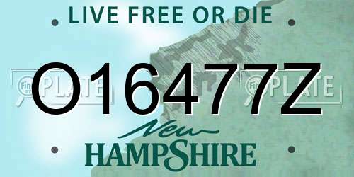 O16477Z New Hampshire License Plate