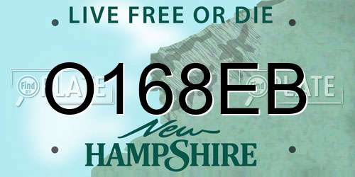 O168EB New Hampshire License Plate