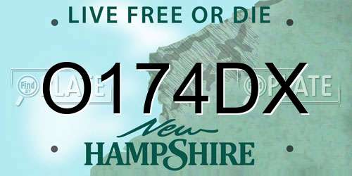 O174DX New Hampshire License Plate