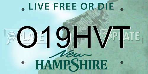 O19HVT New Hampshire License Plate