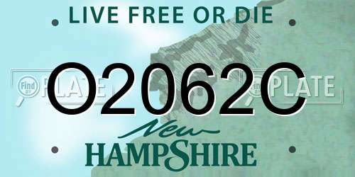 O2062C New Hampshire License Plate