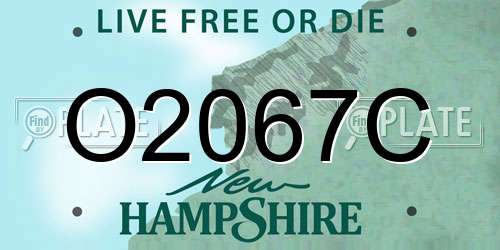 O2067C New Hampshire License Plate