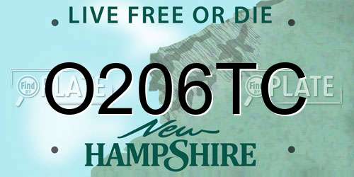 O206TC New Hampshire License Plate