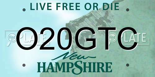 O20GTC New Hampshire License Plate