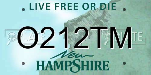 O212TM New Hampshire License Plate