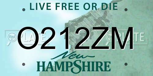 O212ZM New Hampshire License Plate