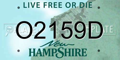 O2159D New Hampshire License Plate