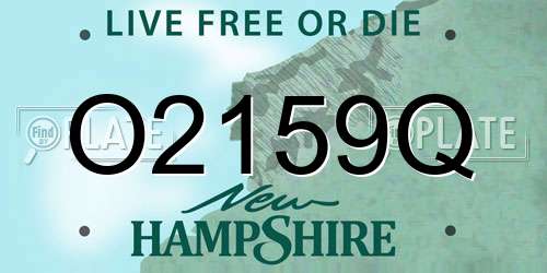O2159Q New Hampshire License Plate