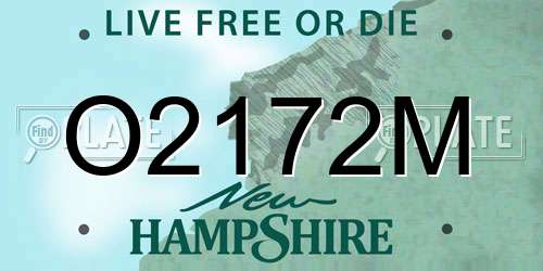 O2172M New Hampshire License Plate
