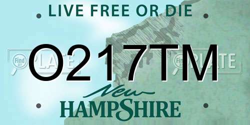 O217TM New Hampshire License Plate
