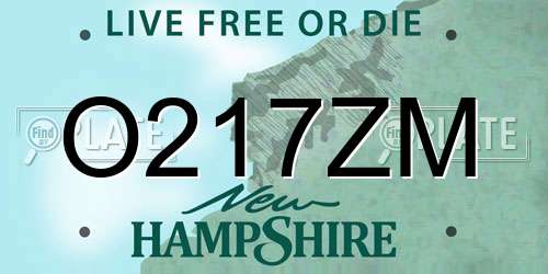 O217ZM New Hampshire License Plate