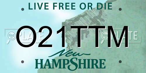 O21TTM New Hampshire License Plate